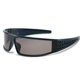 (6 PACK) Wholesale Sunglasses Women One Piece 2025 - BulkSunglassesWholesale.com - Blue Frame Tea Lens